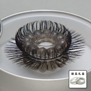 Occhio di pecora presa giocattolo del sesso capelli in Silicone blocco dello sperma anello del sesso pene anello doppio strato Anti-tiro maschio per adulti prodotti - Product Image 6