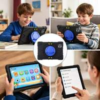 Tablette Enfant en Promotion avec Carte SIM, 10.1" Android 14 12+512 Go 4G LTE avec Étui pour l'Apprentissage/Cours en Ligne et Contrôle Parental