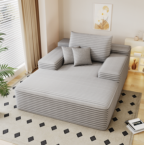 Lounge Chair Indoor Oversized Upholstered <b>Sofa</b> Bed Sleeper Modern Sectional Fluffy Plush Corduroy Apartment Living Room - Product Image 1