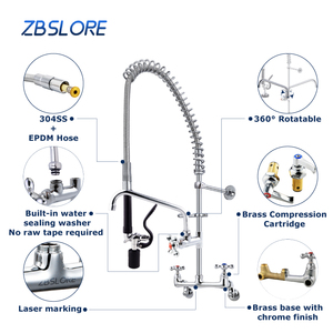 Bồn rửa nhà bếp và vòi prerinse phun đơn vị công nghiệp nhà bếp nóng và lạnh tách chuyển trước rửa đơn vị - Product Image 3