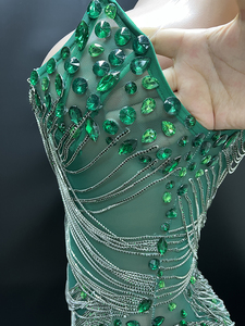 Novance Y2428女性用イブニングドレスエレガント2024セクシードレスパーティークラブビーズタッセルチェーン高級ラインストーンカクテルドレス - Product Image 5