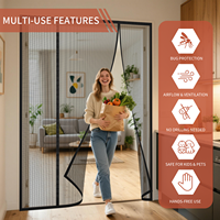 Moustiquaire de porte magnétique à fermeture automatique pour entrée de maison