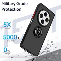 Fundas Delgadas para Teléfono Móvil con Soporte de Anillo para Xiaomi Redmi 14C 13 13C 12 4G 5G, Carcasa Trasera Translúcida Antichoque con Efecto Humo