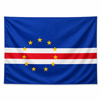 Drapeau National du Cap-Vert Vif 3x5 pi (90x150cm) Imprimé Numérique Tissu Robuste Résistant aux Intempéries Bannière Drapeau du Pays du Cap-Vert