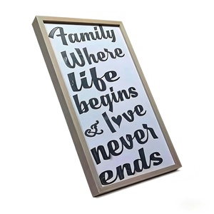 Letrero <span class=keywords><strong>de</strong></span> Pared con Marco <span class=keywords><strong>de</strong></span> Madera Estilo Rústico, OEM ODM, <span class=keywords><strong>Familia</strong></span>: Donde el Vida Comienza y el <span class=keywords><strong>Amor</strong></span> Nunca Acaba (20cmx40cm), Hecho en China - Product Image 2