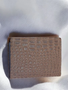 WRIZA Custom Brown Genuine Leather Card Holder Zipper Closure 11 Slot Multi Function <b>Wallet</b> Gift for Men Women Cards - Product Image 3