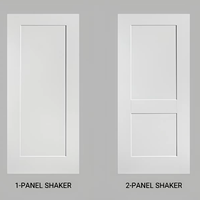 Porte intérieure Shaker à 2 panneaux, 36 pouces, blanchie au blanc, sur mesure, pré-montée et pré-perforée, avec âme en bois massif, pour bureau et appartement