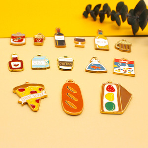 Bijoux de bricolage breloques alliage huile dégoulinant bière vin rouge tasse café gourmet boisson pendentif main faire matériel - Product Image 2