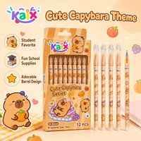 Stylo gel effaçable en vrac KAIX Cute Capybara, pointe bille 0,5 mm, encre bleue, encre gel lisse pour la correction des devoirs