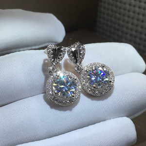 Orecchini Pendenti a Cuore con Zirconia Cubica per Donne, Gioielli da Sposa - Product Image 4