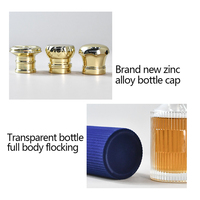 Bouteille vide de parfum de velours de luxe noir bleu pompe à sertir pulvérisateur 100ml bouteille de parfum de flocage en verre