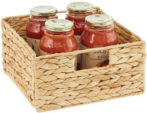 Panier à linge roulant avec poignée, sac en nylon robuste, rangement caché, boîte à bonbons en rotin de paille pour bureau, gravée pour pique-nique - Product Image 5