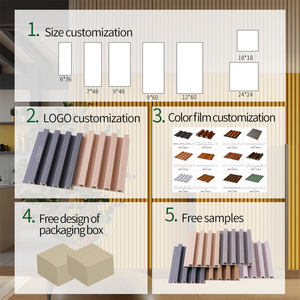 High Quality WPC <strong>Wall</strong> Panels Wood Veneer Interior <strong>PVC</strong> Marble Sheet Slat <strong>Wall</strong> <strong>Cladding</strong> Modern Geometric Design Graphic Design - Product Image 2
