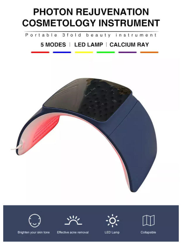 ORANGLES BOWKET Latest LED Light Therapy Mask | 7-Color Photon Facial for Skin Rejuvenation | Home Beauty Device – orangles Qatar - angled perspective - presenting advantages - Image 4 of 6 | fits any environment | Purchase BOWKET Latest LED Light Therapy Mask | 7-Color Photon Facial for Skin Rejuvenation | Home Beauty Device – orangles Qatar Michigan | Free Shipping ORANGLES