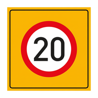 20 panneaux de signalisation routière réfléchissants TT-29 de 90 x 90 cm pour affichage de la vitesse maximale