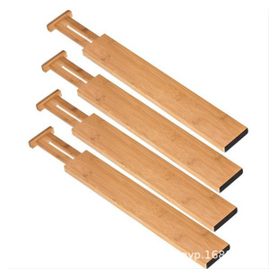 Cassetto <span class=keywords><strong>divisorio</strong></span> telescopico in legno massello per cucina domestica divisore di bambù per piccoli mobili organizzatore all'ingrosso - Product Image 5