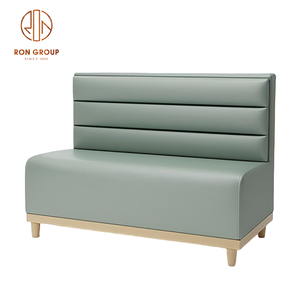 Muebles <span class=keywords><strong>para</strong></span> Cafetería, Diseño Curvo Verde, Asientos Tipo Sofá con Mesas <span class=keywords><strong>de</strong></span> Comedor Cuadradas y Sillas con Marco <span class=keywords><strong>de</strong></span> Madera, Conjunto <span class=keywords><strong>para</strong></span> Restaurante - Product Image 6