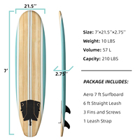 Planche de surf gonflable AJUNION 7 pieds, planche de surf souple pour débutants, 3 stringers en bois, planche de surf de plage, sports nautiques, longboard