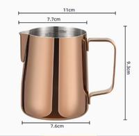 Tasse à lait pour barista en acier inoxydable 304, réutilisable, écologique, résistante au lave-vaisselle, couleur personnalisée, pour espresso et latte art
