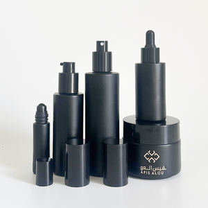 Matte đen 50 g 30ml 100ml <span class=keywords><strong>200ml</strong></span> mỹ phẩm Kem Jar và chai thủy tinh Frosted chăm sóc da Lotion bơm chai bao bì - Product Image 1