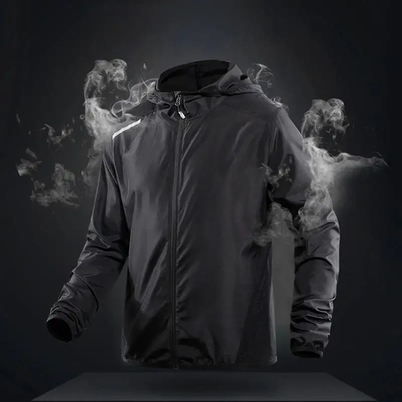 OEM Wholesale Custom Summer Thin Outdoor Jackets Running Hooded Windbreaker Jacket For Men