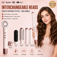 Brosse coiffante et fer à boucler électrique professionnel 6-en-1 à air chaud, ionique et céramique, pour usage domestique, emballage personnalisé, CE RoHS
