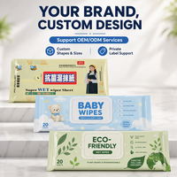 Emballage personnalisé pour lingettes humides avec logo, sachet aseptique thermoscellable à soufflet latéral pour lingettes pour bébés, couches, tampons, multipack