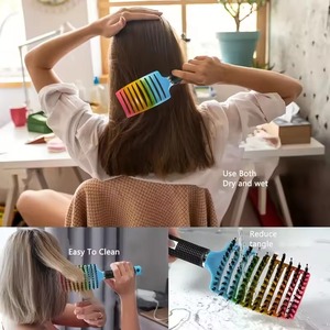 Peine Antiestático para el Cuero Cabelludo, Cepillo de Cerdas y Nylon Mixtas, Varios Colores para Peinar Cabello Mojado y Rizado - Product Image 2