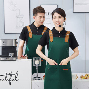 Delantal de poliéster azul marino con correas ajustables para hombros, para uso en restaurantes y bares, diseño impermeable y duradero - Product Image 2