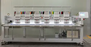 Máquina de bordado automática de alta resistência, máquina de bordado tubular de 6 cabeças, brother, computador plano