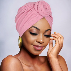 Thắt nút của phụ nữ Turban hat da lộn đầu kết thúc tốt đẹp thanh lịch Xếp Li Beanies headscarf thắt nút headscarf nổ thắt nút headscarf - Product Image 5