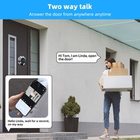 Nouvelle sonnette connectée Tuya 3MP WIFI avec détection de mouvement PIR large, interphone bidirectionnel, compatible Alexa et Google, et écran LCD 4,3 pouces