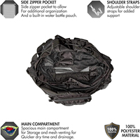 Grand sac à dos en maille avec cordon de serrage pour la natation, la gym et l'entraînement, avec poche zippée, noir et bleu, capacité de 20L à 35L