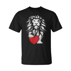 T-shirt pour enfants Lion Heart Saint-Valentin avec motif animal mignon pour garçons - Product Image 2