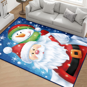 Feliz Navidad Decoración Santa Claus Impresión Floor Mat Custom Holiday Carpet - Product Image 5