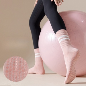 Women's Ruffle <b>Bow</b> Grips Socks Cotton Anti-slip Sports Socks for Fitness Trampoline - Product Image 2