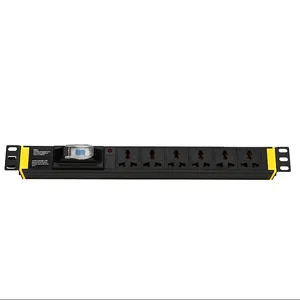 Phổ PDU ổ cắm Vỏ hợp kim nhôm 6 cách PDU ổ cắm với 1P 32A ngắt mạch chỉ số điện