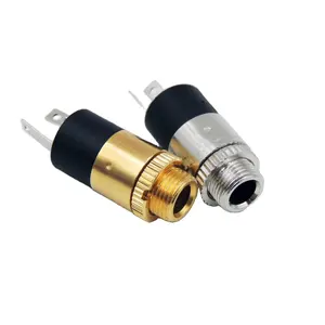 Goud/Nickel Plated 3.5Mm Stereo Jack Vrouwelijke Socket Hoofdtelefoon Jack Plug Stereo Audio Panel Mount Connector