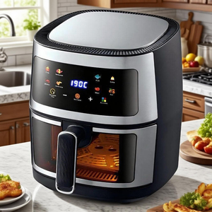 Smart Modern Mini Rack Air Fryer Acier Inoxydable Plastique Contrôle Numérique Cuisson Sans Huile Style Classique Forme Carrée Manuel - Product Image 4