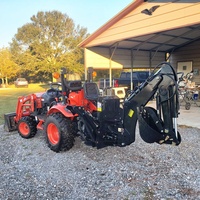 Mini tracteur à attelage 3 points avec prise de force chargeuse sur pneus avec pelle rétrocaveuse à vendre machine