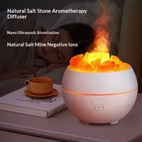 Diffuseur d'arômes en plastique pour usage domestique - Grande capacité, humidificateur d'air central alimenté par USB, diffuseur d'huiles essentielles à flamme réaliste