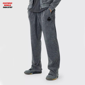 Pantalon de jogging ample vintage en coton imprimé personnalisé, coupe droite, style sport, effet vieilli, double taille, pour homme - Product Image 4