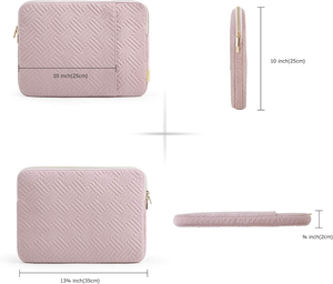 Tas lengan <span class=keywords><strong>Laptop</strong></span> portabel tahan lama kustom pabrik casing pelindung tahan air dengan tas penyimpanan perjalanan saku merah muda - Product Image 5