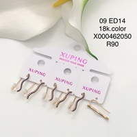 Perhiasan XUPING Anting Wanita Lapis Emas 18K dari Paduan Tembaga dengan CZ Sintetis, Model Elegan untuk Pemakaian Sehari-hari & Pesta