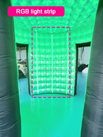 Tente de photomaton gonflable pour dropshipping avec éclairage LED, étanche, dimensions 8-10 pieds, portable, installation à 360 degrés