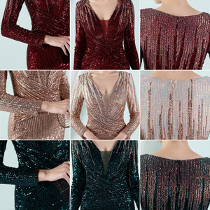 19037 #   Robes de <span class=keywords><strong>soirée</strong></span> de haute qualité pour femmes, robes longues à manches longues, dégradé de paillettes, <span class=keywords><strong>robe</strong></span> de mariée, <span class=keywords><strong>robe</strong></span> de fête - Product Image 6