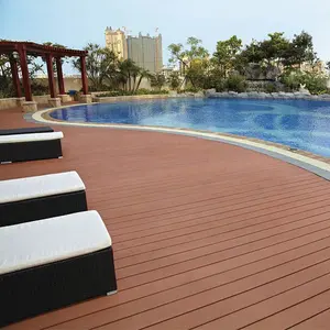 Recycled Wpc Profile Plastic Composite Natural Wood Board Anti-slip Flooring Pvc For Outdoor Polywood Decking