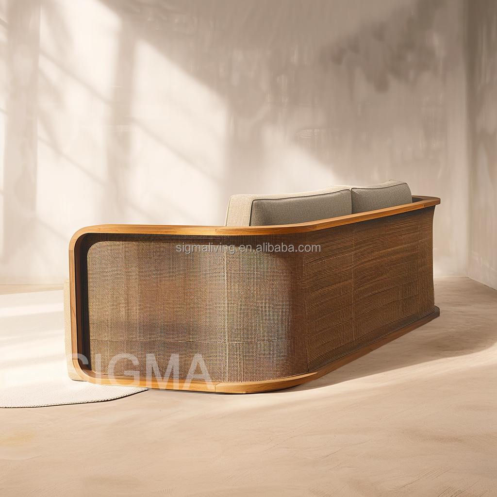 Factory Custom Patio High Quality Solid Wooden Garden Sofa Modern All Weather Teak Wood Sofa Outdoor Furniture Garden Sofa