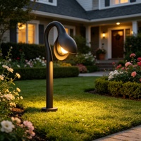 Lampe de jardin moderne haut de gamme en aluminium LED, lampe en forme de fleur, lampadaire extérieur, lumière de paysage IP65