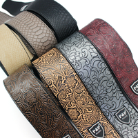 High Quality PU Leather Embossed Crossbody Guitar Strap Durable Universal Use for Guitar Bass Electric Stringed Instruments